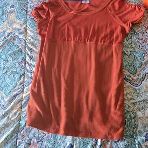 Short Sleeve Ribbed Knit Top